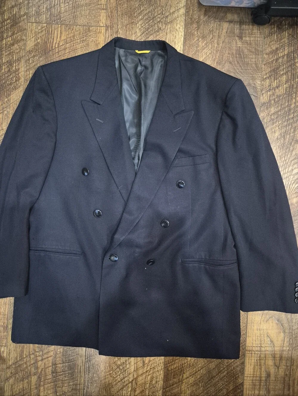 Vtg Kuppenheimer Premier Edition 100% Wool Navy Blue Double Breasted Suit